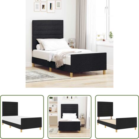Testiera -  Struttura del letto con testiera Nero 80 x 200 cm Tessuto