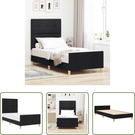 Testiera -  Struttura del letto con testiera Nero 80 x 200 cm Tessuto