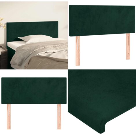 Testiera Verde Scuro 80x5x78/88 cm in Velluto - Testiera in velluto - Testiera in legno