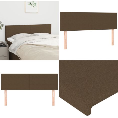 Testiere 2 pz Marrone Scuro 72x5x78/88 cm in Tessuto - Testiera letto in tessuto - Testiera letto marrone scuro