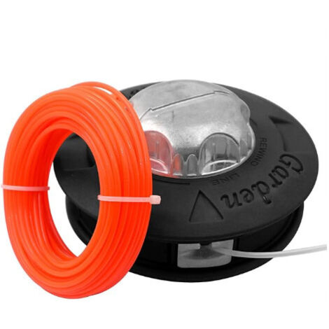 Testina di ricambio per decespugliatore M10 x 1,25 mm - Linea sinistra con filo da 15 m x 2,4 mm - Nero