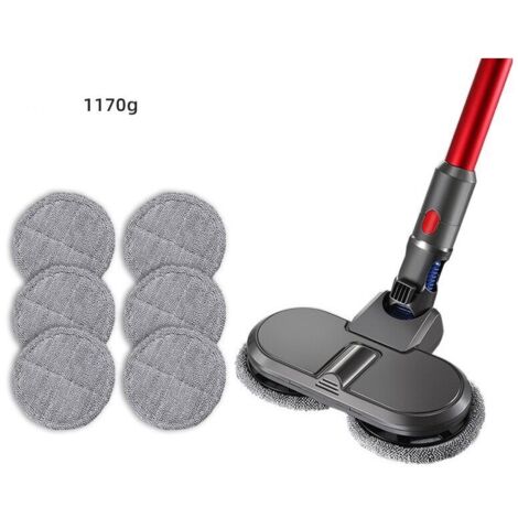 Testina per mocio elettrico per aspirapolvere Dyson V7, V8, V10, V11, V15 con serbatoio dell'acqua rimovibile, 1 set testina per mocio + 6 panni