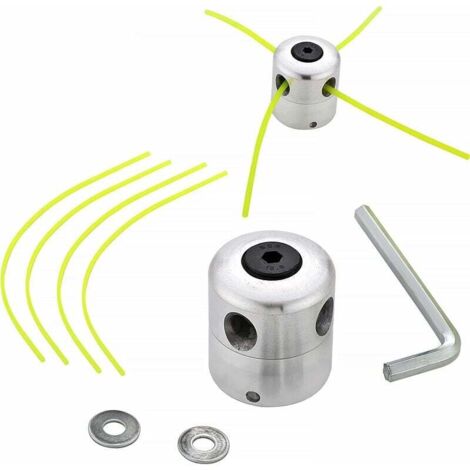 Testina universale in alluminio per decespugliatore, testina per decespugliatore, testina a bobina a doppio filo, filo in nylon per decespugliatore, 1 testina a filo + 4 linee