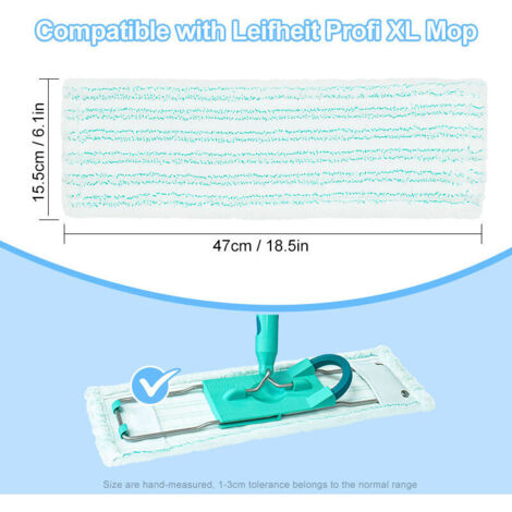 Testine di ricambio per mocio, panni in microfibra per Leifheit Clean Twist M Ergo Micro Duo, confezione da 5 testine di ricambio.