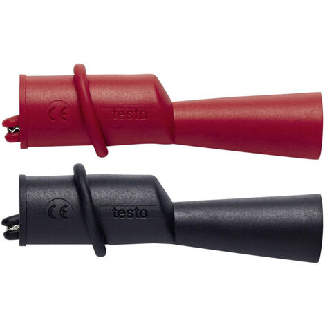 testo 0590 0009 Krokodilklemmen-Set Schrauben CAT III 1000 V, CAT IV 600 V Schwarz, Rot