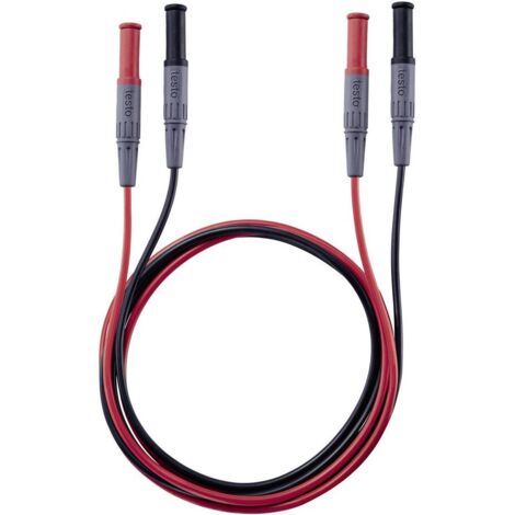 testo 0590 0013 KIT puntali di sicurezza Spina 4 mm Spina 4 mm 1.00 m Nero, Rosso 1 pz.