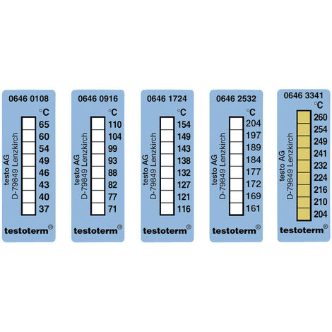 testo testoterm Temperaturmessstreifen 116 bis 154 °C Inhalt10 St.