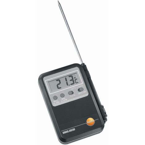Testo – Thermomètre digital compact avec alarme min/max – Sonde de pénétration 190mm – Piles AAA incluses – Précision ±1°C jusqu'à 150°C