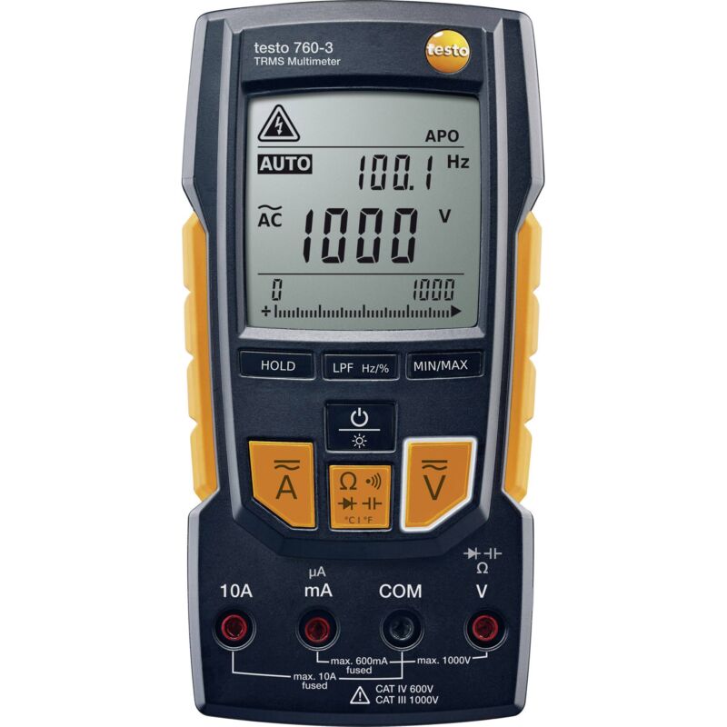 Testo 760-3 Multimètre numérique cat iii 1000 v, cat iv 600 v Affichage (nombre de points): 6000