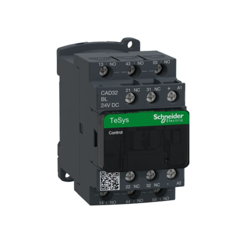 Schneider Electric - Contacteur TeSys CAD32 3 f plus 2 o instantané 10 a 24 v cc - CAD32BL
