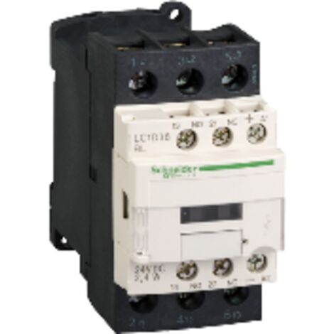 TESYS D - CONTACTOR DE 3 POLOS, AC3 - 38A, CONTACTOS DE PUNTO. NO+ NC, BOBINA DE 24V CC, TERMINALES DE TORNILLO
