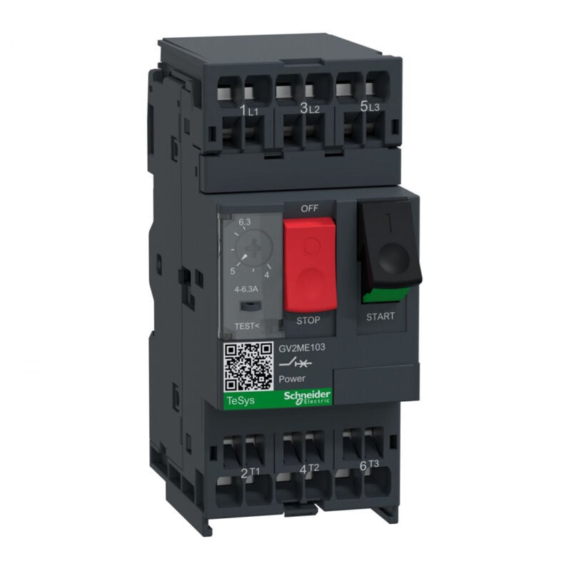 Schneider Electric - TeSys GV2ME - disj. moteur - 4..6,3A - 3P 3d - déclencheur magnéto-thermique - GV2ME103