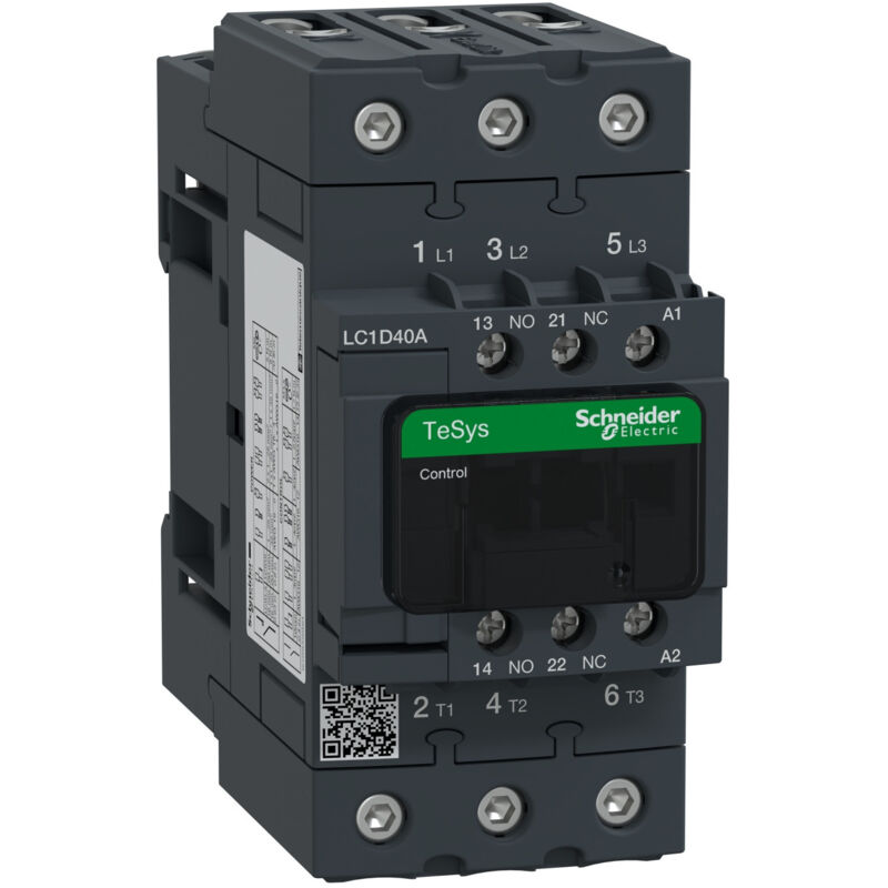 Schneider Electric - Lc1d40ab7 Schneider - Contacteur Tripolaire - 3no - 40a - Bobine 24vca - Everlink Et Automatique