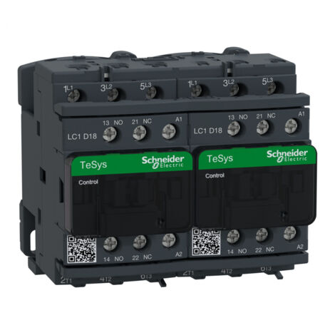 TeSys LC2D - contacteur inverseur - 3P - AC-3 440V - 18A - bobine 115Vca - LC2D18FE7