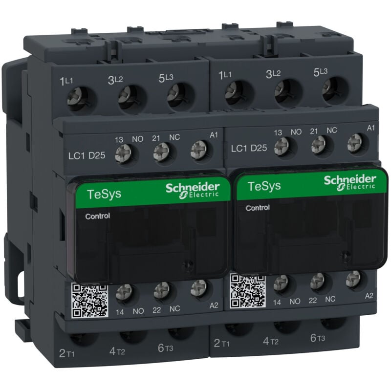 Schneider Electric - Contacteur inverseur TeSys LC2-D - 3P - AC-3 440V 25 a - bobine 48 v ca - LC2D25E7