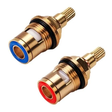Tete A Disques Ceramique, Paire de cartouches céramique universelles de rechange pour robinet, 1/2 Quart de tour 20 crans x 50mm