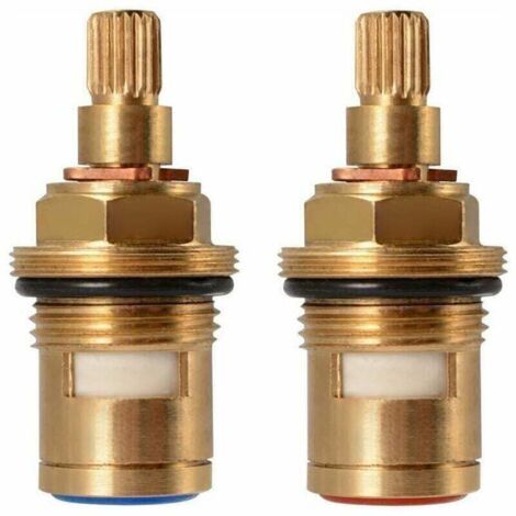 Tete A Disques Ceramique, Paire de cartouches céramique universelles de rechange pour robinet, 1/2" Quart de tour 20 crans x 50mm,une paire