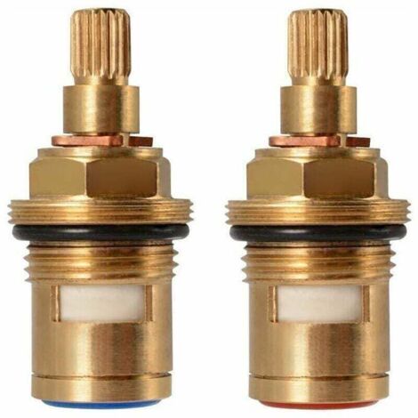 Tete A Disques Ceramique, Paire de cartouches céramique universelles de rechange pour robinet, 1/2" Quart de tour 20 crans x 50mm,une paire