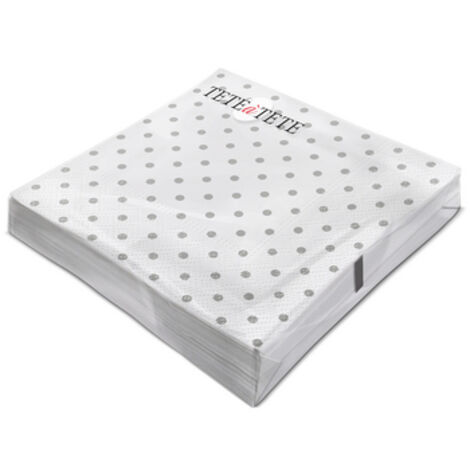 Tete a Tete Basic Dots Servietten, TaT Servietten, 3-lagig, 33 x 33 cm, 1/4 gefaltet, 20 Stück pro Packung