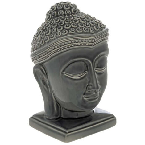 Tête Bouddha Déco en Céramique "Yola" 22cm Gris