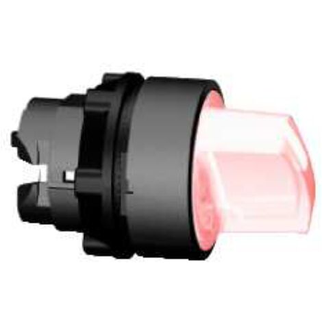 tête - bouton tournant lumineux - 3 positions - fixe - rouge - schneider zb5ak1343