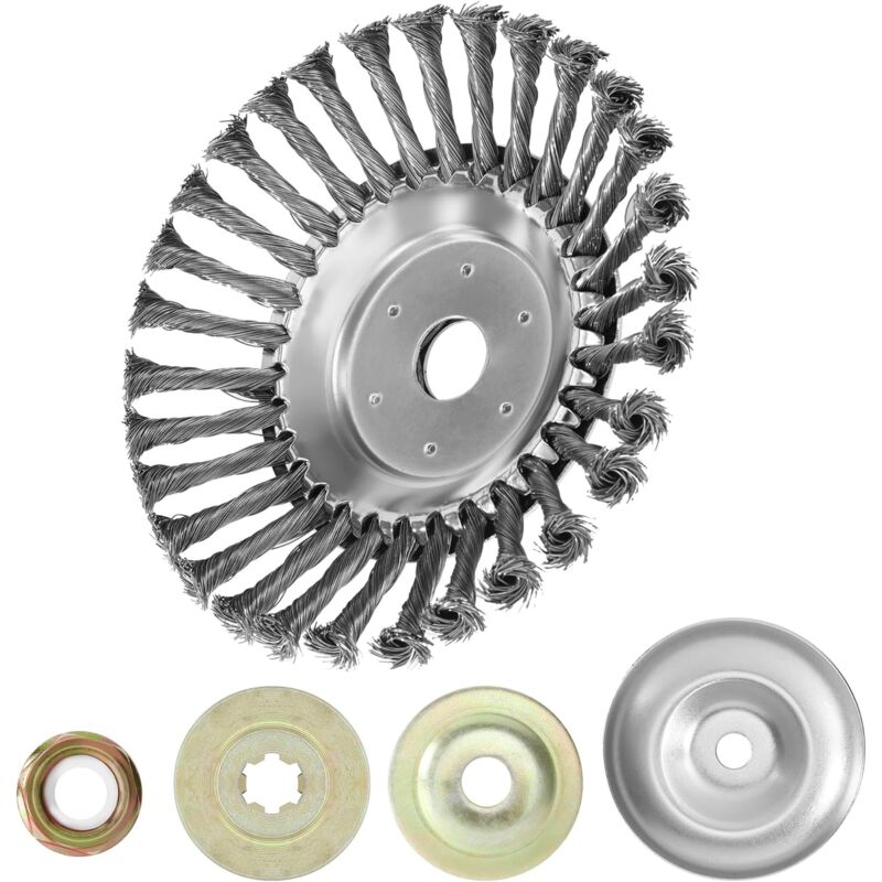 Tête Brosse Débroussailleuse 8 Pouces, Trou intérieur 25,4 mm, Brosse débroussailleuse métallique, Peut éliminer efficacement Les Mauvaises Herbes,