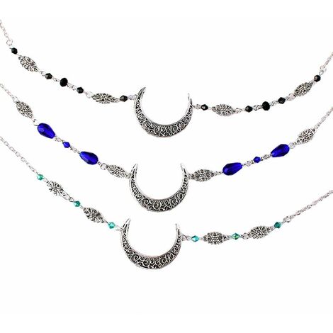 Tête Chaîne Crescent Tiara Vintage Cristal Incrusté Front Bijoux
