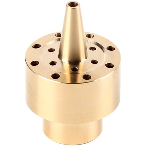 Tête d'Arrosage Dorée pour Fontaine de Jardin, Buse en Laiton avec Jet Orné (Diamètre 1/2")