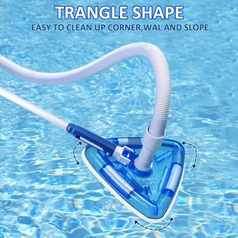 Tête d'aspirateur triangulaire pour piscine  Brosse de piscine de haute qualité, compatible avec divers manches télescopiques  Maniabilité flexible pour des résultats de nettoyage optimaux