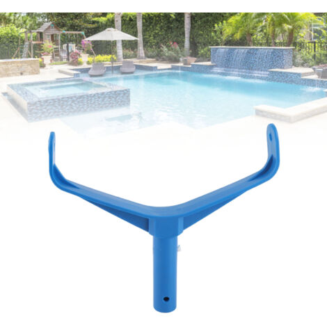 Tête d'aspiration bleue pour piscine avec manche en forme de V
