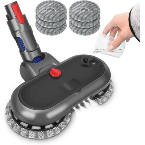 Tête de Balai Electrique pour Dyson V15 V11 V10 V8 V7 Avec Réservoir, LED Lumière et 6 Vadrouille Lavable