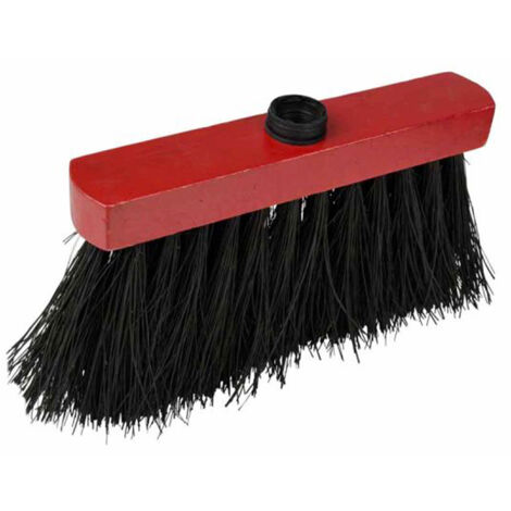 Tête de Balai en Bois "3 Rangs" 26cm Rouge & Noir