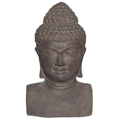 Tête de bouddha buste 31 cm - Gris anthracite 30 cm