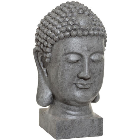 Tête de Bouddha Gris en Extérieur