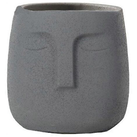 Tête de Bouddha nordique en céramique vase pot de fleur Zen succulente plante verte pot décoratif maison balcon jardin 12cm gris foncé