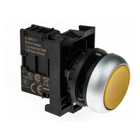 Tête de bouton poussoir Eaton, Eaton Moeller Jaune, Ø découpe 22mm, Momentané ( Prix pour 1 )