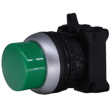Tête de bouton-poussoir RS PRO Vert, Retour par ressort, Ø découpe 22mm ( Prix pour 1 )
