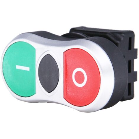 Tête de bouton-poussoir RS PRO Vert, Rouge, Retour par ressort, Ø découpe 22mm ( Prix pour 1 )