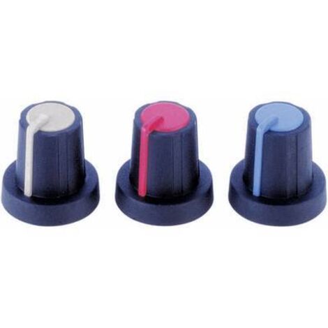 Tête de bouton rotatif PB Fastener 3/03/TPN 110006 Blk/Bl avec pointeur noir, bleu (Ø x H) 16 mm x 16 mm 1 pc(s) D93609