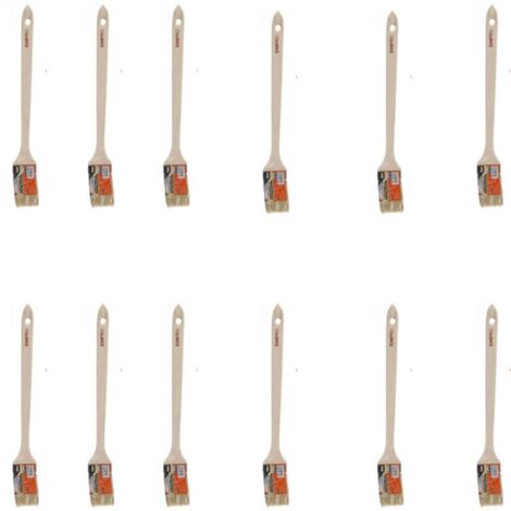 Tête de brosse de 50 mm/2 pouces, long manche en bois, virole en métal, pinceau courbé, brosse pour radiateur (12 pièces)