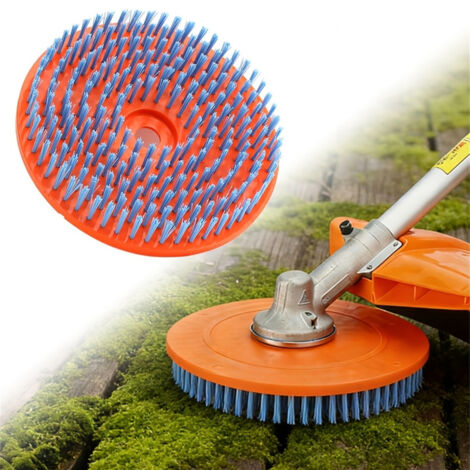Tête de brosse ronde pour le nettoyage des sols,tête de rechange pour tondeuse à gazon-Brosse de nettoyage en nylon,accessoire d'entretien des sols de jardin,convient aux sols en ardoise, accessoire p