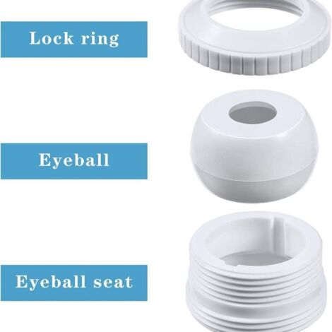 Tête de buse rotative réglable de 1,9 cm (3/4 pouce) - Massage par jet puissant et concentré - Fabriqué en acier inoxydable 304 - Convient aux spas de massage, aux bains à remous, aux piscines et aux