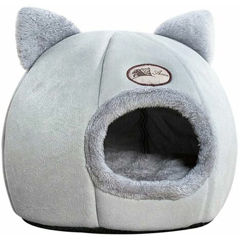 Tete de chat Litiere pour chat Litiere semi-fermee pour chien Litiere pour chaton Litiere pour chat en peluche d'hiver,HANBING