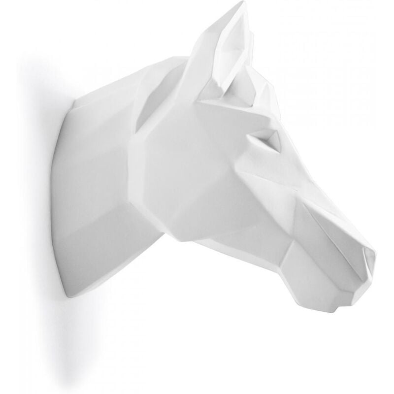 Tête de cheval Origami - Résine Blanc