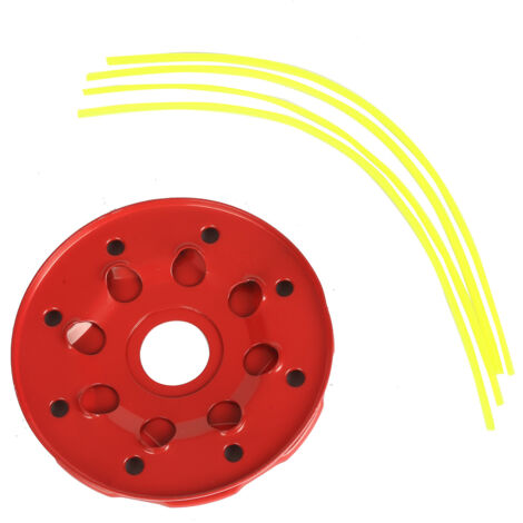 Tête de coupe-bordures à disque en fer rouge renforcé à 8 trous, tête de coupe-bordures en fer épais, accessoire pour outils de jardin.