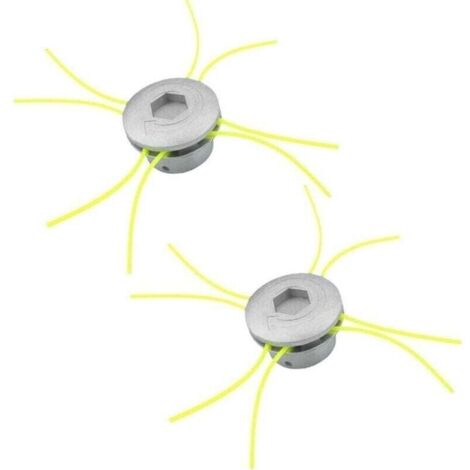 Tete de Coupe Debroussailleuse, 2 pices Aluminium Fils Tte Coupe-Bordure, 8 Lignes Tte Coupe-Bordure, Tete Debroussailleuse Universelle pour Jardin Accessoires de Tte de Tondeuse Gazon-Crezuo