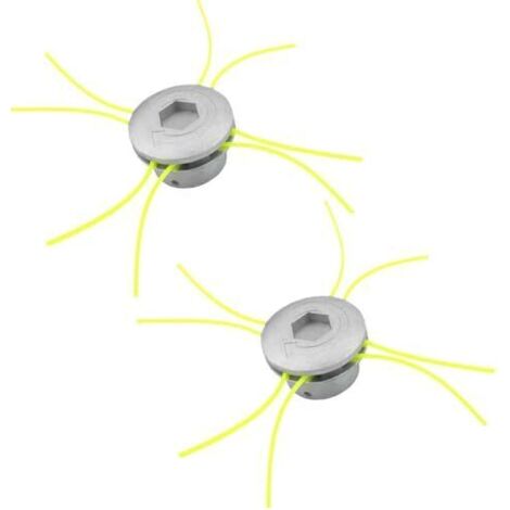 Tete de Coupe Debroussailleuse, 2 pièces Aluminium Fils Tête Coupe-Bordure, 8 Lignes Debroussailleuse Universelle pour Jardin Accessoires Tondeuse à Gazon argent m茅tallique -
