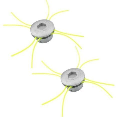 Tete de Coupe Debroussailleuse, 2 pièces Aluminium Fils Tête Coupe-Bordure, 8 Lignes Tête Coupe-Bordure, Tete Debroussailleuse Universelle pour Jardin Accessoires de Tête de Tondeuse à Gazon