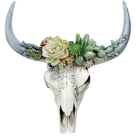 Tête de crâne de vache Longhorn en résine, décoration murale L--