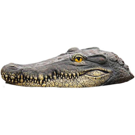 Tête de crocodile décorative synthétique 32cm, animal et décoration Halloween jardin et piscine